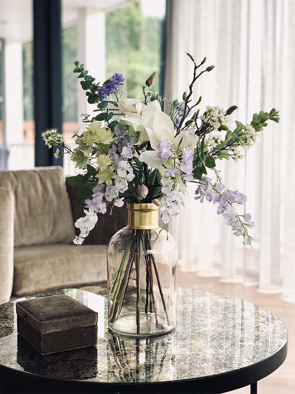 flowers on table 