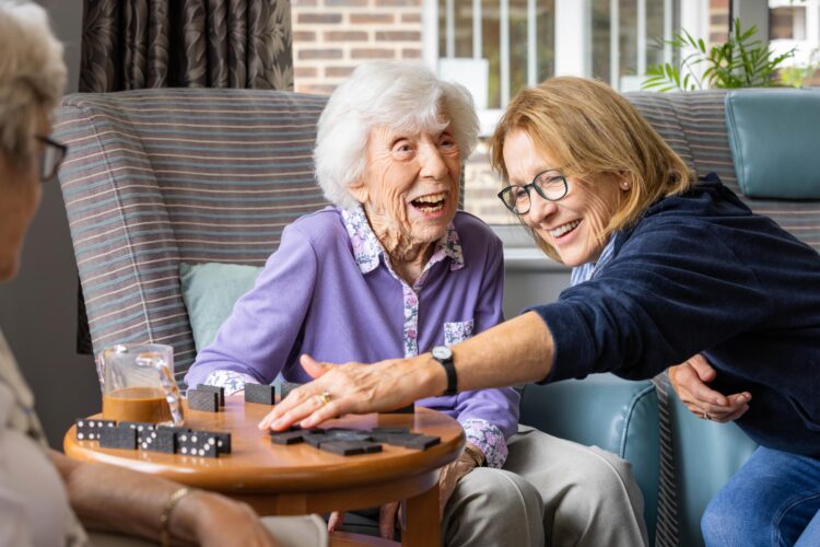 resident playing dice family
