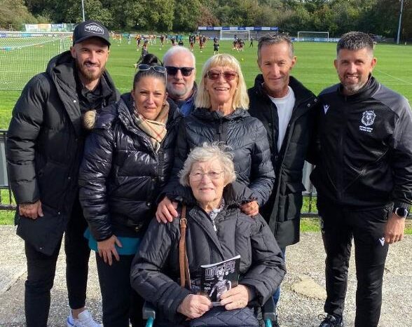 resident out at football with staff and family