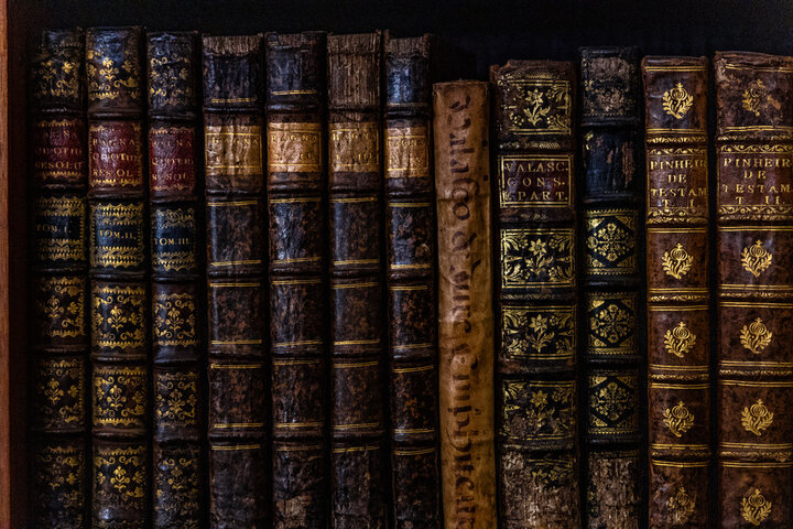 books on bookshelf