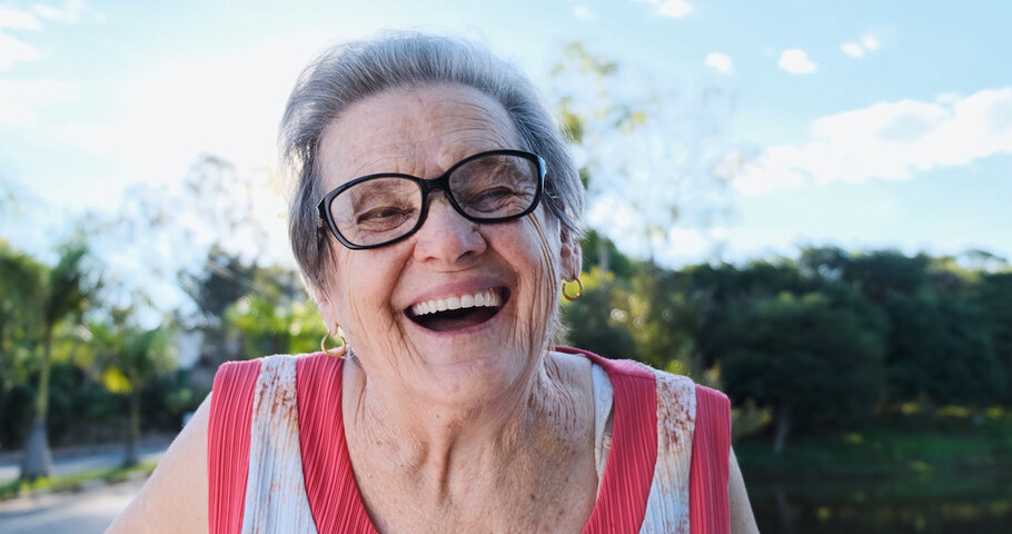 old woman smiling