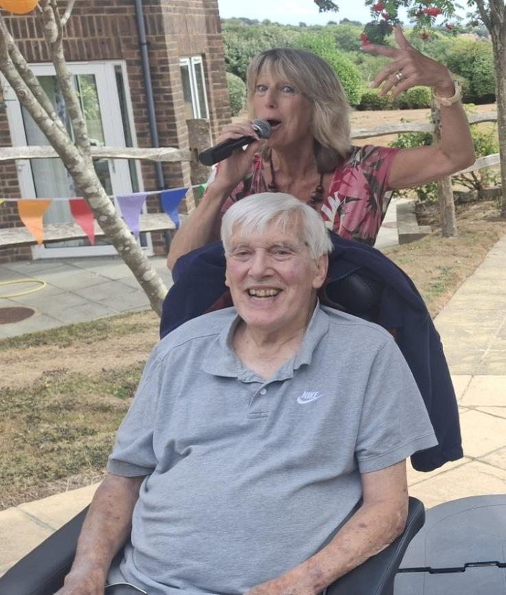 resident in garden at family fun day
